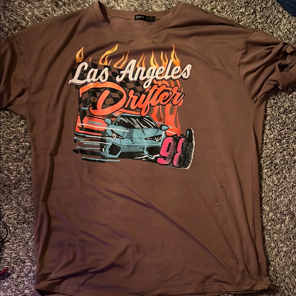 SHEIN Almond Brown Los Angeles Drifters Graphic Tee